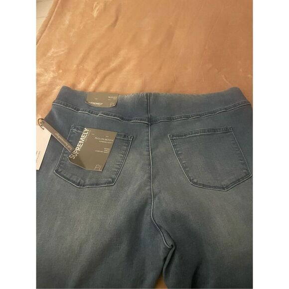 NWT Soft Surroundings Supremely Soft Pull on skinny Jeans Comfort Waist Size PL - Picture 15 of 16
